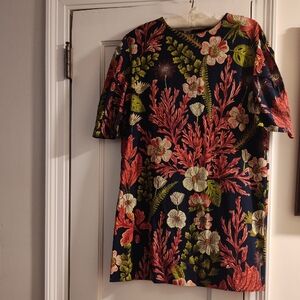 H&M Dark Tropical Floral Patterned Dress. Size 12.